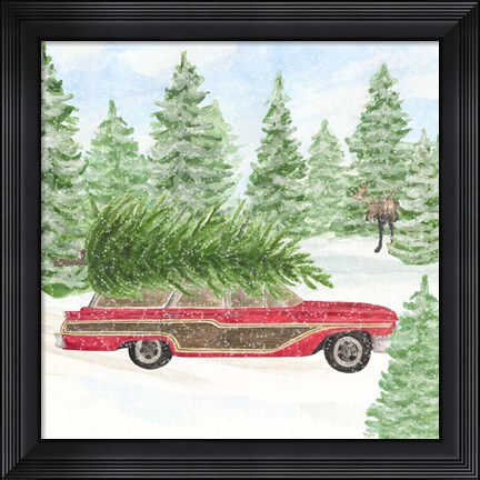Framed Sleigh Bells Ring IV Tree Day Print
