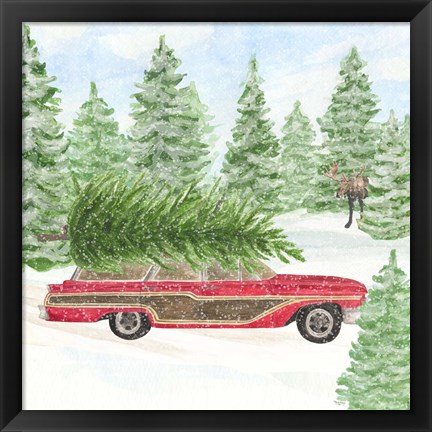 Framed Sleigh Bells Ring IV Tree Day Print