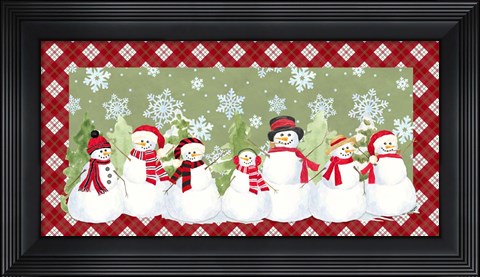 Framed Snowman Wonderland - Green Plaid Print