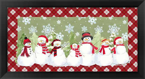 Framed Snowman Wonderland - Green Plaid Print