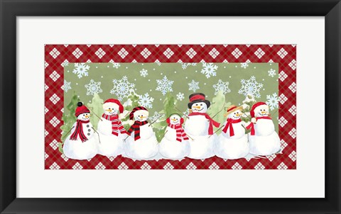 Framed Snowman Wonderland - Green Plaid Print