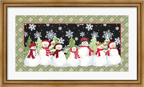 Framed Snowman Wonderland - Red Plaid Print