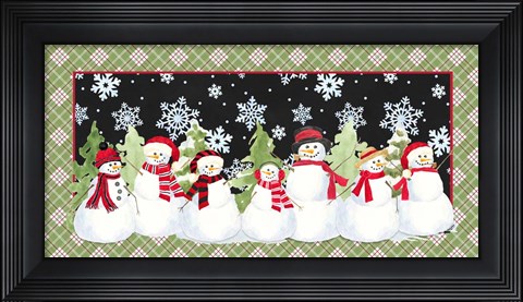 Framed Snowman Wonderland - Red Plaid Print
