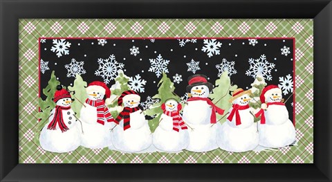 Framed Snowman Wonderland - Red Plaid Print