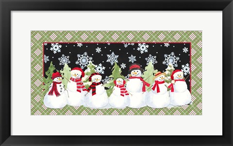 Framed Snowman Wonderland - Red Plaid Print