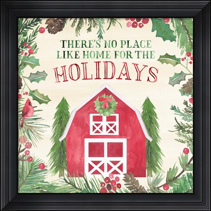 Framed New England Christmas I Print