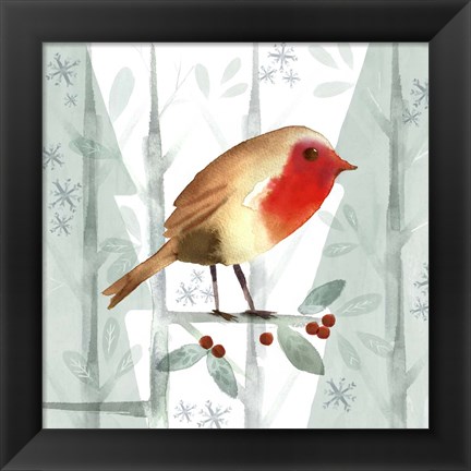 Framed Christmas Hinterland III Robin Print