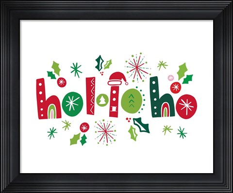Framed Festive Lettering - Ho Ho Ho Print