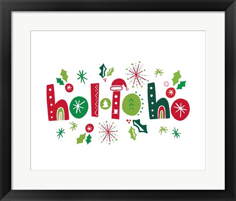 Framed Festive Lettering - Ho Ho Ho Print