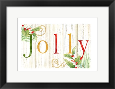 Framed Jolly Whitewash Wood sign Print