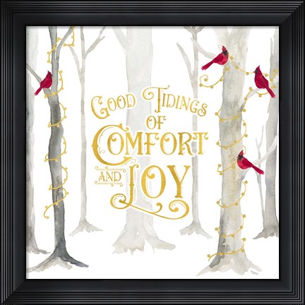 Framed Christmas Forest I Good Tidings Print