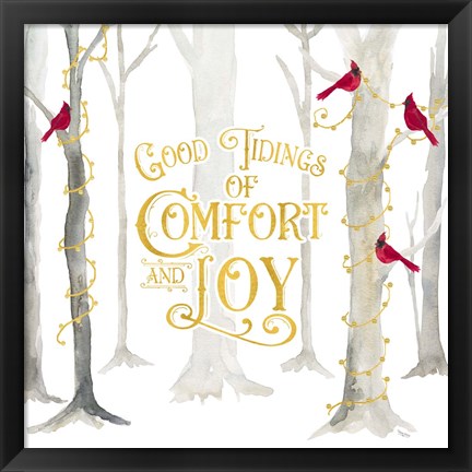 Framed Christmas Forest I Good Tidings Print