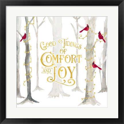 Framed Christmas Forest I Good Tidings Print