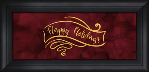 Framed All that Glitters panel II-Happy Holidays Print