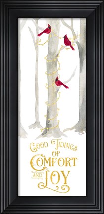 Framed Christmas Forest panel III-Comfort and Joy Print
