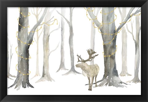 Framed Christmas Forest landscape Print