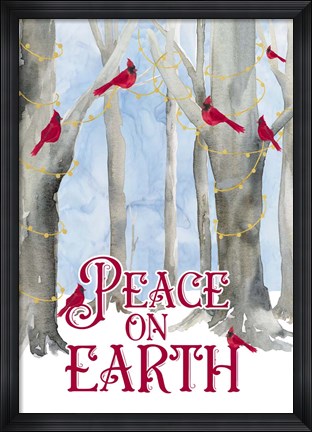 Framed Christmas Forest portrait II-Peace on Earth Print