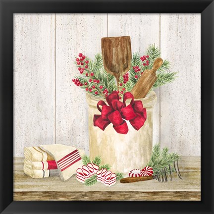 Framed Christmas Kitchen I Print