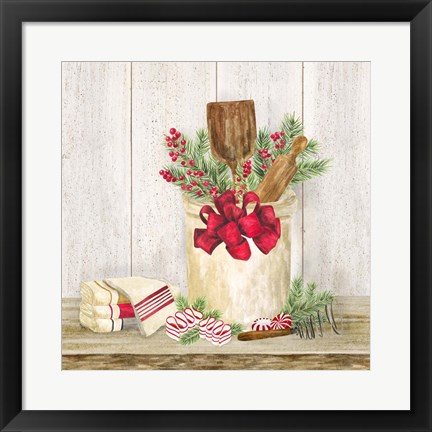 Framed Christmas Kitchen I Print