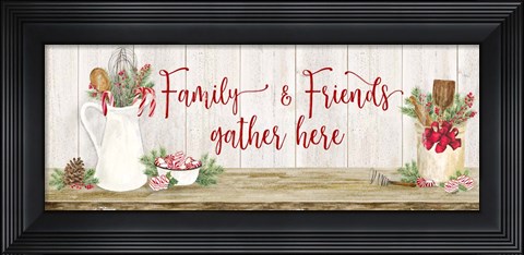 Framed Christmas Kitchen panel III-Family and Friends Print