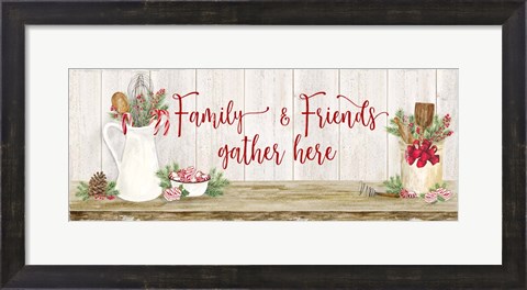Framed Christmas Kitchen panel III-Family and Friends Print