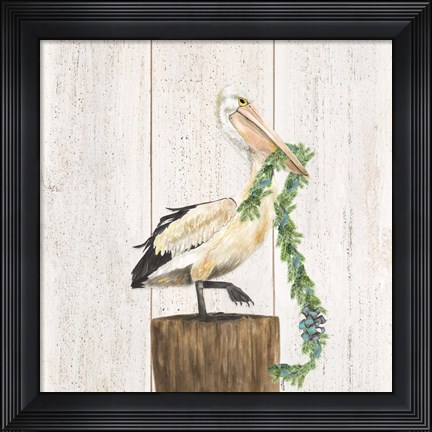 Framed Christmas on the Coast Aqua II Print