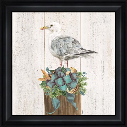 Framed Christmas on the Coast Aqua IV Print