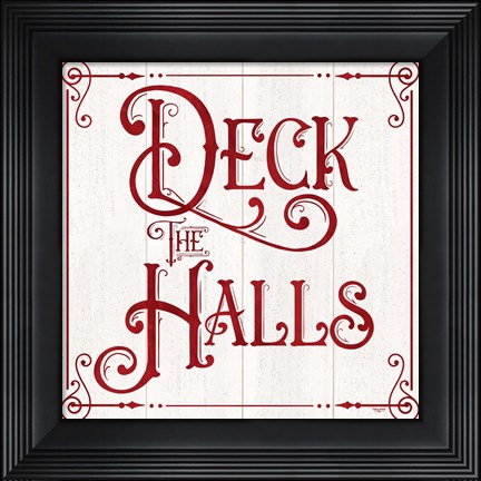 Framed Vintage Christmas Signs II-Deck the Halls Print