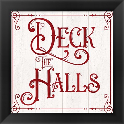 Framed Vintage Christmas Signs II-Deck the Halls Print