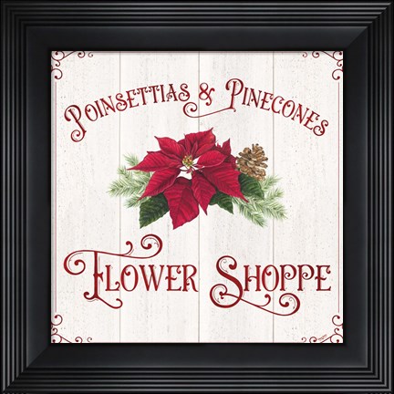 Framed Vintage Christmas Signs III-Flower Shoppe Print