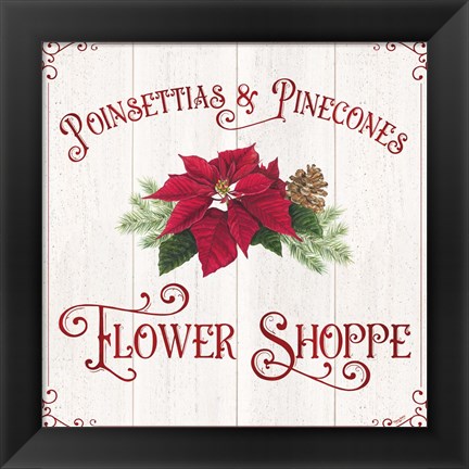 Framed Vintage Christmas Signs III-Flower Shoppe Print