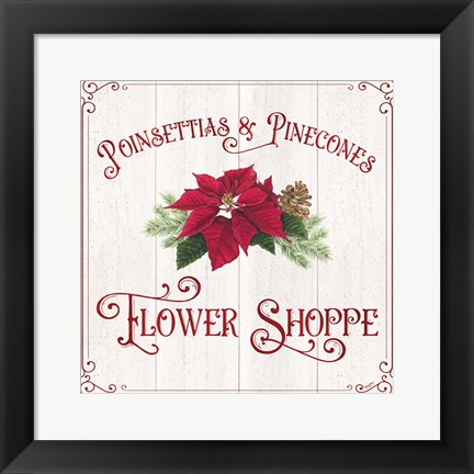 Framed Vintage Christmas Signs III-Flower Shoppe Print