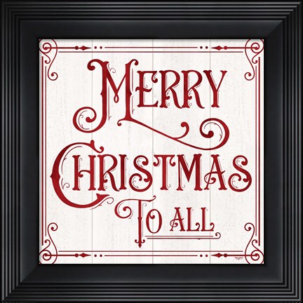 Framed Vintage Christmas Signs IV-Merry Christmas Print