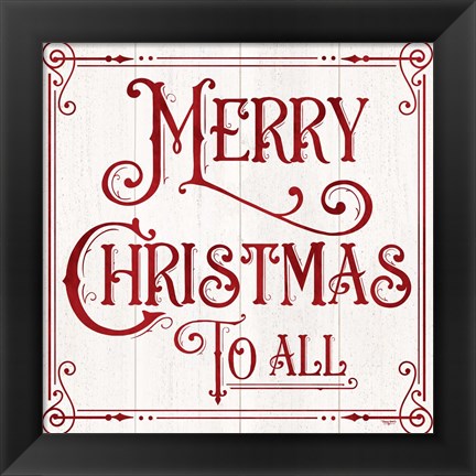 Framed Vintage Christmas Signs IV-Merry Christmas Print