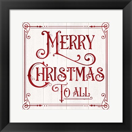 Framed Vintage Christmas Signs IV-Merry Christmas Print