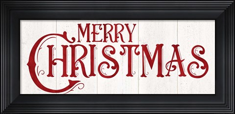 Framed Vintage Christmas Signs panel I-Merry Christmas Print