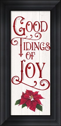 Framed Vintage Christmas Signs panel IV-Tidings of Joy Print