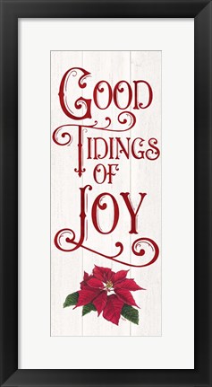 Framed Vintage Christmas Signs panel IV-Tidings of Joy Print