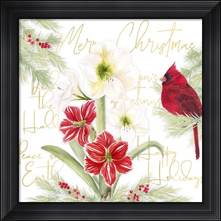 Framed Merry Amaryllis III Print