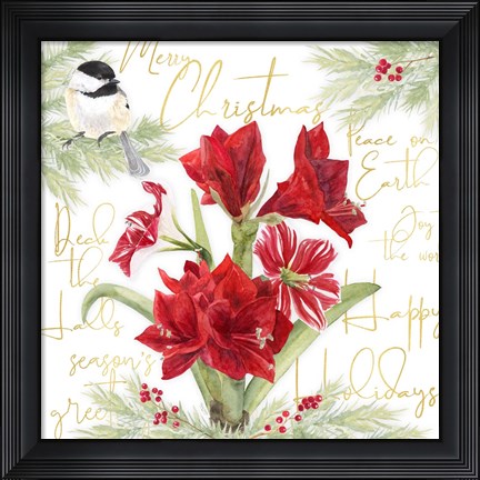 Framed Merry Amaryllis IV Print