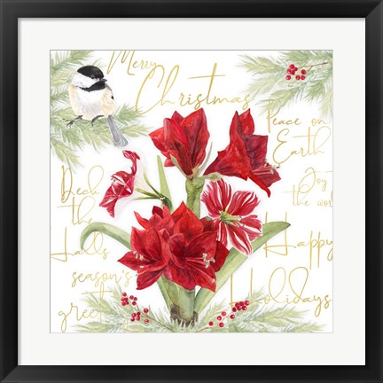 Framed Merry Amaryllis IV Print