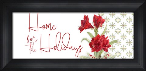 Framed Merry Amaryllis panel II Print