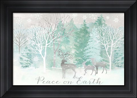 Framed Peace on Earth Silver landscape Print