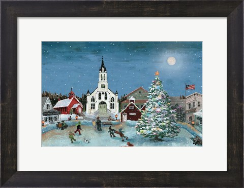 Framed Christmas Scene-Moon Print