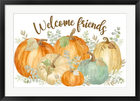 Framed Pumpkin Tranquility landscape Print