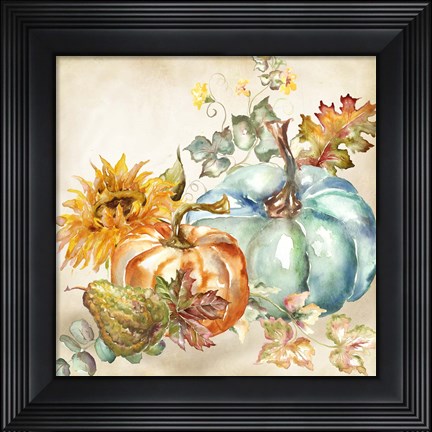 Framed Watercolor Harvest Pumpkin IV Print