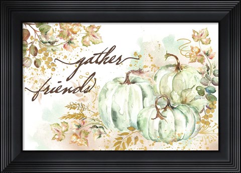 Framed Ghost Pumpkin Harvest square Print