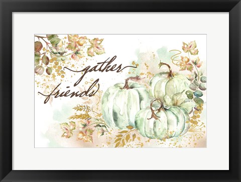 Framed Ghost Pumpkin Harvest square Print