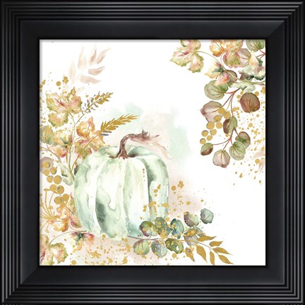 Framed Ghost Pumpkin Harvest landscape Print