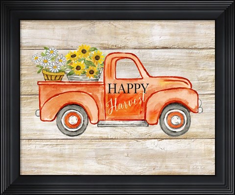 Framed Happy Harvest I-Truck Print